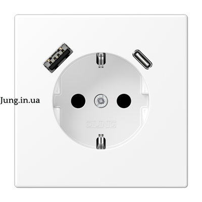Розетка SCHUKO® з USB A/C, біла матова LS1520-15CAWWM фото