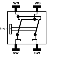 Механізм вимикача перехресного 1-кл. 1-пол. 507U фото