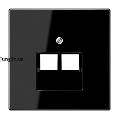 Накладка на комп'ютерну розетку 2-на, чорна LS969-2UASW фото