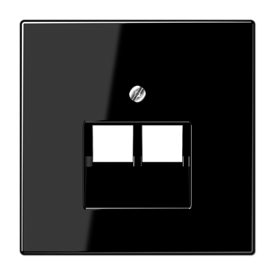 Накладка на комп'ютерну розетку 2-на, чорна LS969-2UASW фото