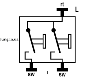 Механізм вимикача простого 2-кл. 1-пол. 505U фото