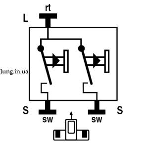 Механізм вимикача дзвінкового 2-кл. 1-пол. 535U фото