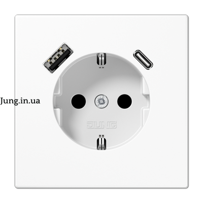 Розетка SCHUKO® з USB A/C, біла LS1520-15CAWW фото