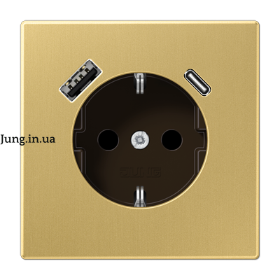 Розетка SCHUKO® з USB A/C, класична латунь ME1520-15CAC фото