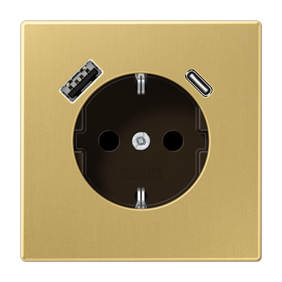 Розетка SCHUKO® з USB A/C, класична латунь ME1520-15CAC фото