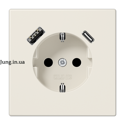 Розетка SCHUKO® з USB A/C, слонова кістка LS1520-15CA фото