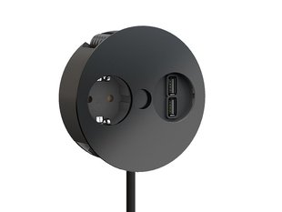 TWIST Розеточний модуль 1xSchuko 1xUSB double charger, чорна матова 931.131 фото